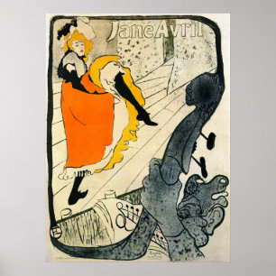 Póster Lautrec: Jane Avril Danicng Poder-Pode