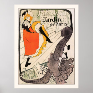 Poster Lautrec: Jane Avril, Jardin de Paris