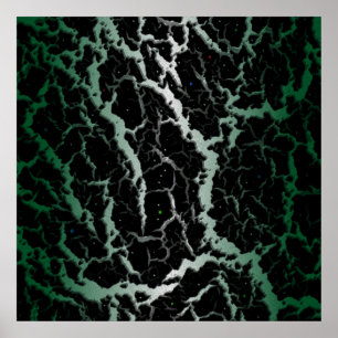 Poster Lava de espaço rachada - Branco/Floresta