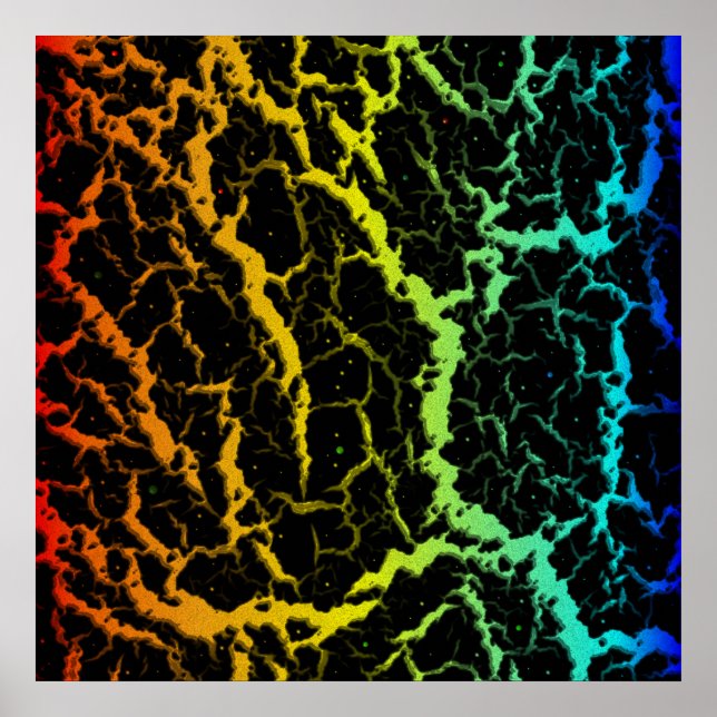 Poster Lava de espaço rachada - Calor ROYCB (Frente)