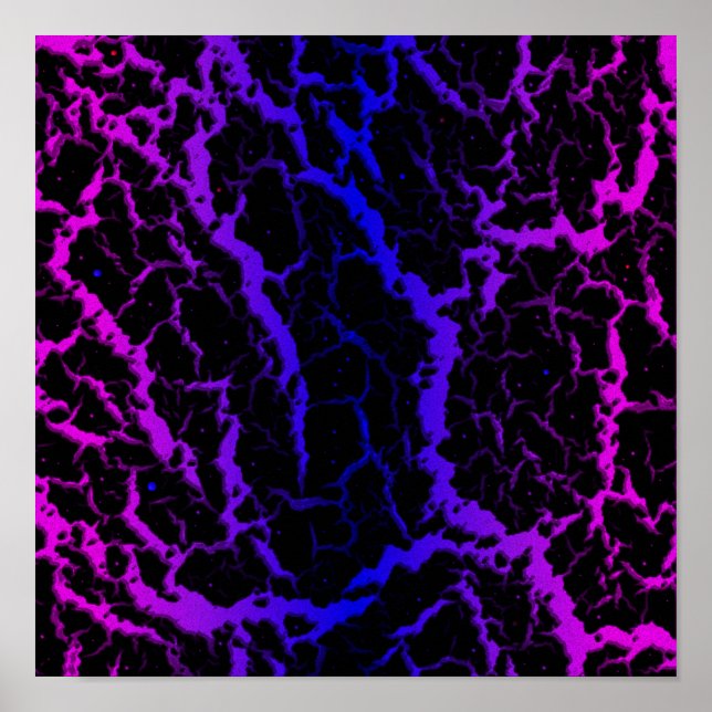 Poster Lava de espaço rachada - Rosa/Azul (Frente)