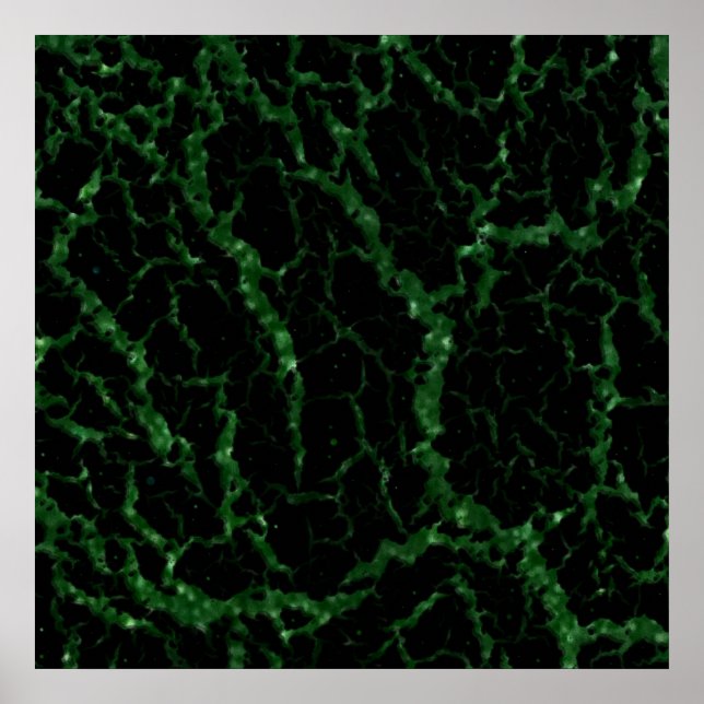 Poster Lava de espaço rachada - Verde brilhante (Frente)