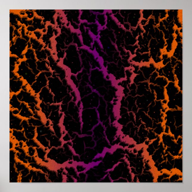 Poster Lava do Espaço Cracking - Laranja/Roxo (Frente)