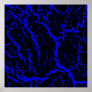 Poster Lava do espaço rachado - Azul