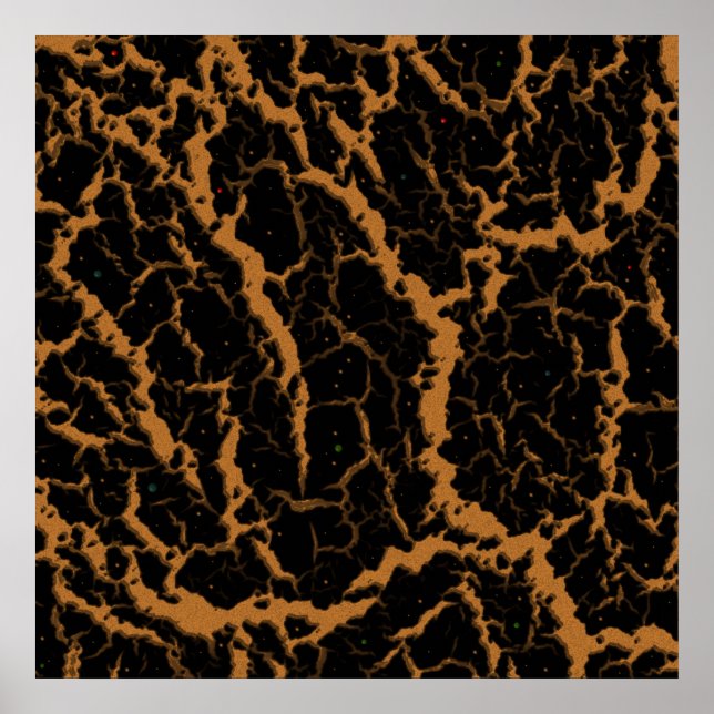 Poster Lava do espaço rachado - Bronze (Frente)