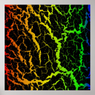 Poster Lava do espaço rachado - Rainbow ROYGB