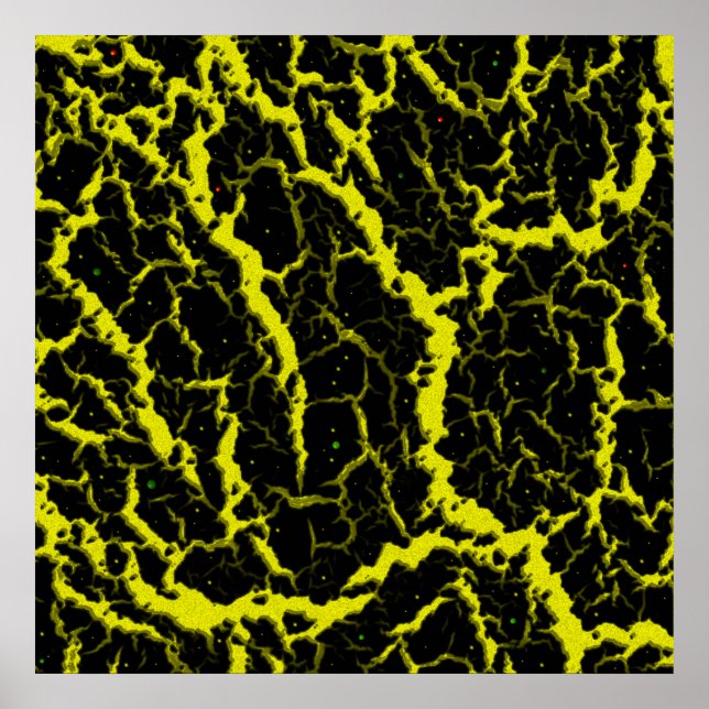 Poster Lava Espacial Rachada - Amarelo (Frente)