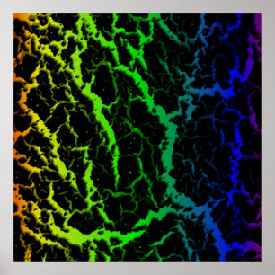 Poster Lava Espacial Rachada - Arco-Íris OYGBP
