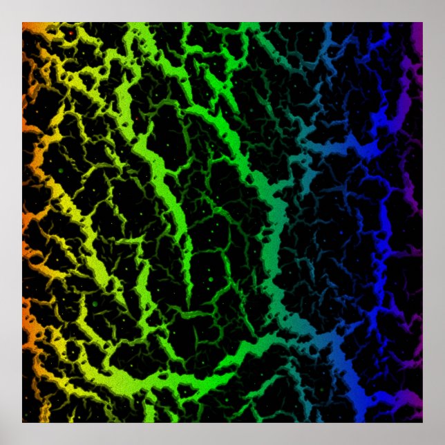 Poster Lava Espacial Rachada - Arco-Íris OYGBP (Frente)