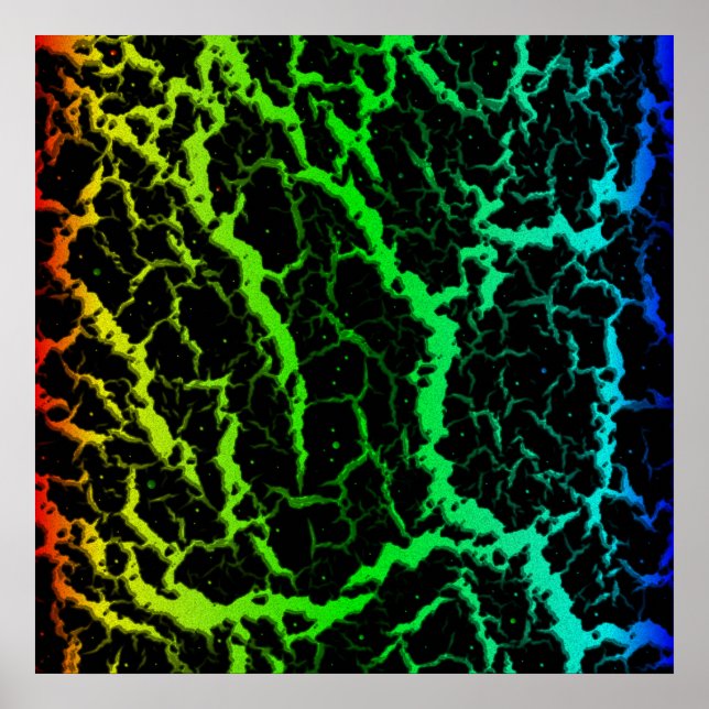Poster Lava Espacial Rachada - Arco-Íris RYGCB (Frente)