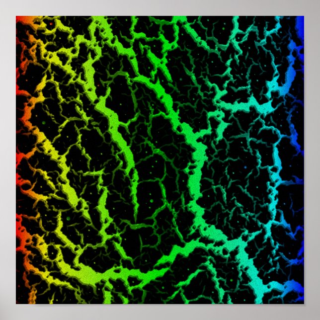Poster Lava Espacial Rachada - Arco-Íris RYGCB (Frente)