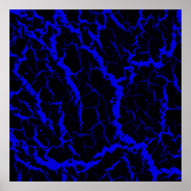 Poster Lava Espacial Rachada - Azul (Frente)