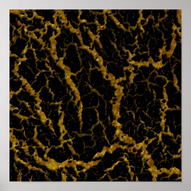 Poster Lava Espacial Rachada - Brilho Laranja (Frente)