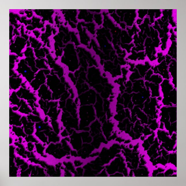 Poster Lava Espacial Rachada - Rosa/Roxo (Frente)
