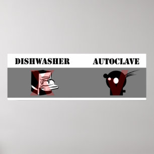 Póster Lavadora de louça não igual a Autoclave
