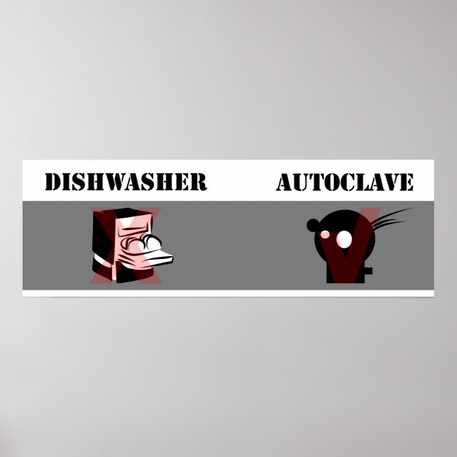 Póster Lavadora de louça não igual a Autoclave (Frente)