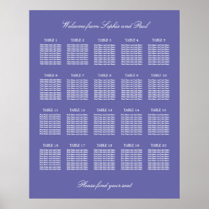 Poster Lavanda 20 Gráfico de Casamento de Mesa