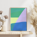 Poster Lavanda Abstrato de Coletor de Cores de Reprodução<br><div class="desc">Bela design de abstrato com estilo moderno e uma estética colorida em verde,  azul e lavanda.</div>