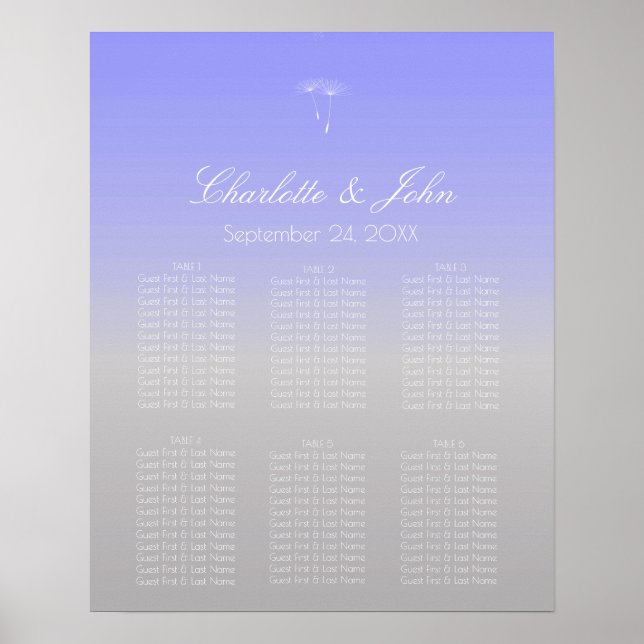 Poster Lavanda Cinza Roxo Pastel Chart Poste (Frente)