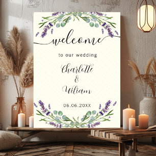 Poster Lavanda de casamento eucalipto bem-vindo