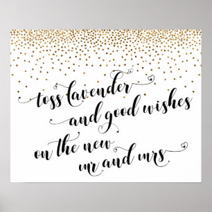 Poster Lavanda de Corações, Bons Desejos Novo Sr & Sra. S