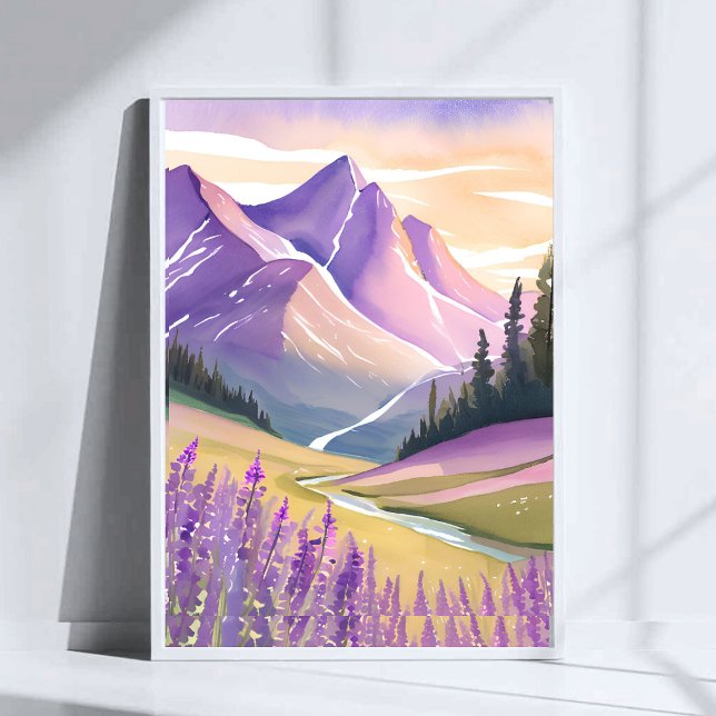Poster Lavanda de Primavera | Aquarela do Parque Nacional (Criador carregado)