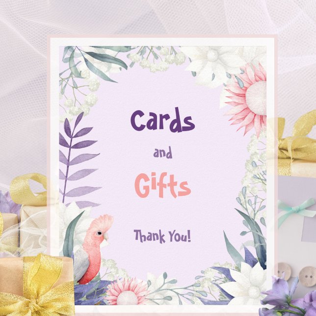 Poster Lavanda Encantada Oferece Chá de fraldas de Mesa (Enchanted Lavender Gifts Table Baby Shower Poster ©Susanne Sachers - Sunny Mind 🌞)