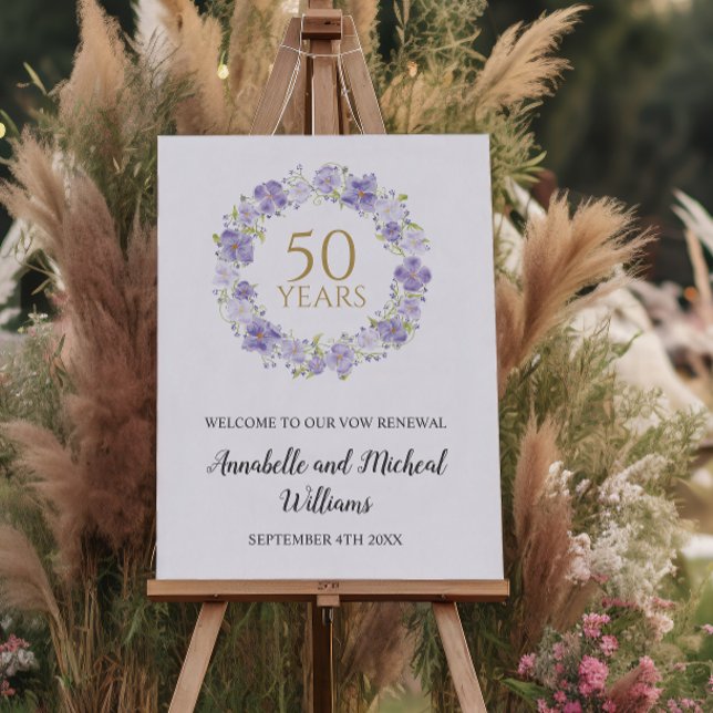 Poster Lavanda flexível Floral Garland 50th Wedding Welco (Criador carregado)