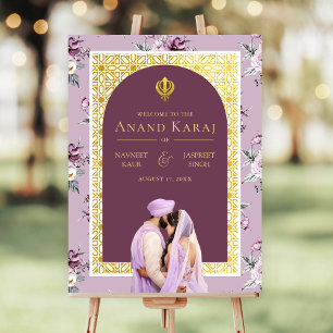 Poster Lavanda Floral Anand Karaj - Sinal de Boas-vindas