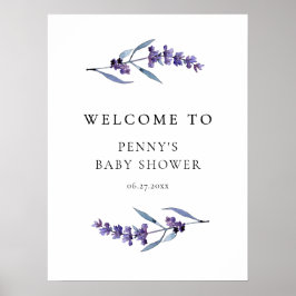 Poster Lavanda Floral Elegante Bem-vindo