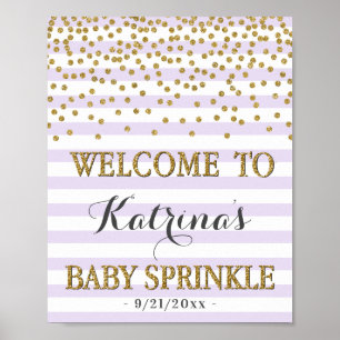 Poster Lavanda Lilac e Dourada Garota Sprinkle Bem-vindos