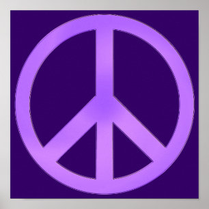 Póster Lavanda no Sinal de Paz de Roxo Escuro