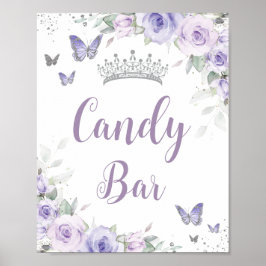 Poster Lavanda Quadrada Purpla Quinceañera Candy Bar