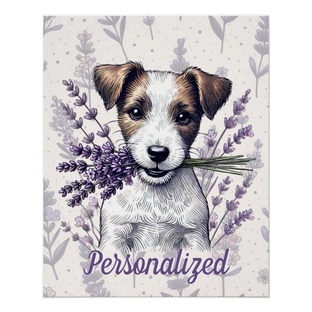 Póster Lavanda Terrier Love (Frente)