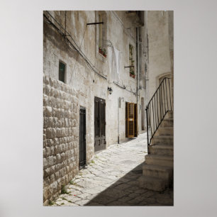 Poster Lavanderia que pendura para secar em um beco em