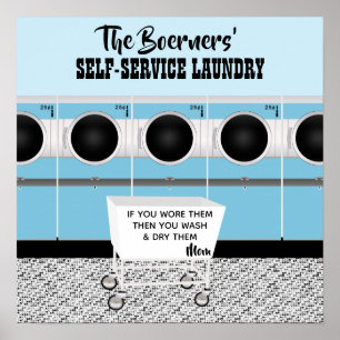 Poster Lavanderia Self-service Retro Eles Fazem o Trabalh