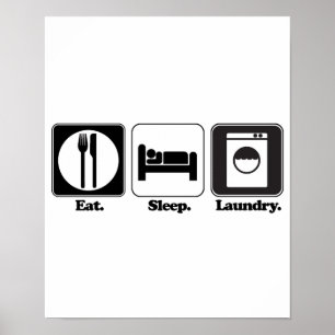 Poster lavar roupa para dormir