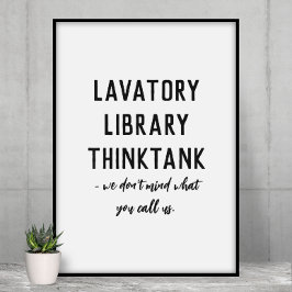 Poster Lavatório, Biblioteca, Pense Em Tanque Engraçado B