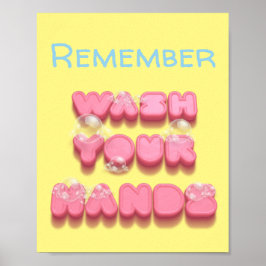 Poster Lave o lembrete de segurança de higiene