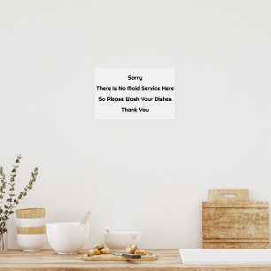 Poster Lave os pratos de branco