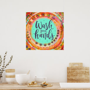 Poster Lave Suas Mãos Bonito Inspirivência Escolar