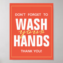 Lave Suas Mãos Típica Laranja Brilhante