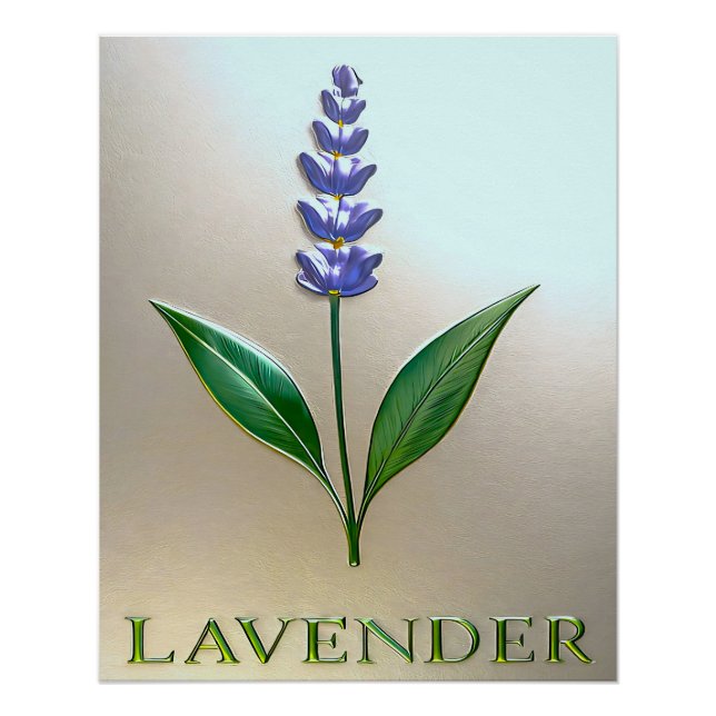 Póster Lavendel Blume in glänzender Eleganz (Frente)