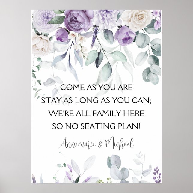 Poster Lavender and Purple Peonie Wedding (Frente)