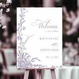Poster Lavender Botanical Arch Garden Wedding Welcome