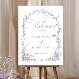Poster Lavender Botanical Arch Garden Wedding Welcome