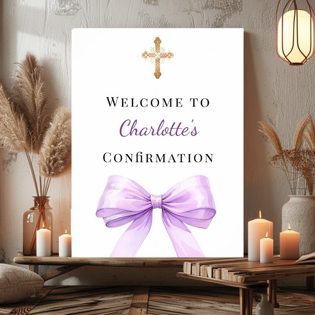 Poster Lavender bow Confirmation welcome (Criador carregado)