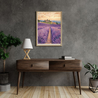 Poster Lavender Dreams – Vintage Provence Countryside Tra
