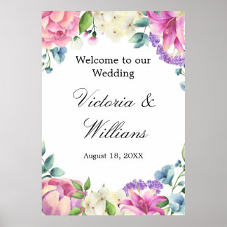 Poster Lavender Garden Romantic Watercolor Floral Wedding