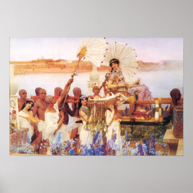 Poster Lawrence Alma Tadema A descoberta de Moisés (Frente)
